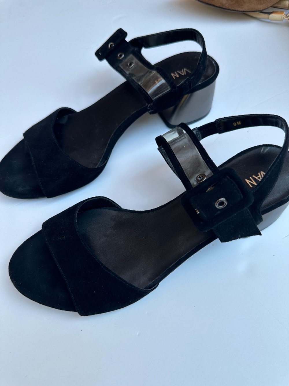Vaneli - Black Suede 2 Inch Block Heel